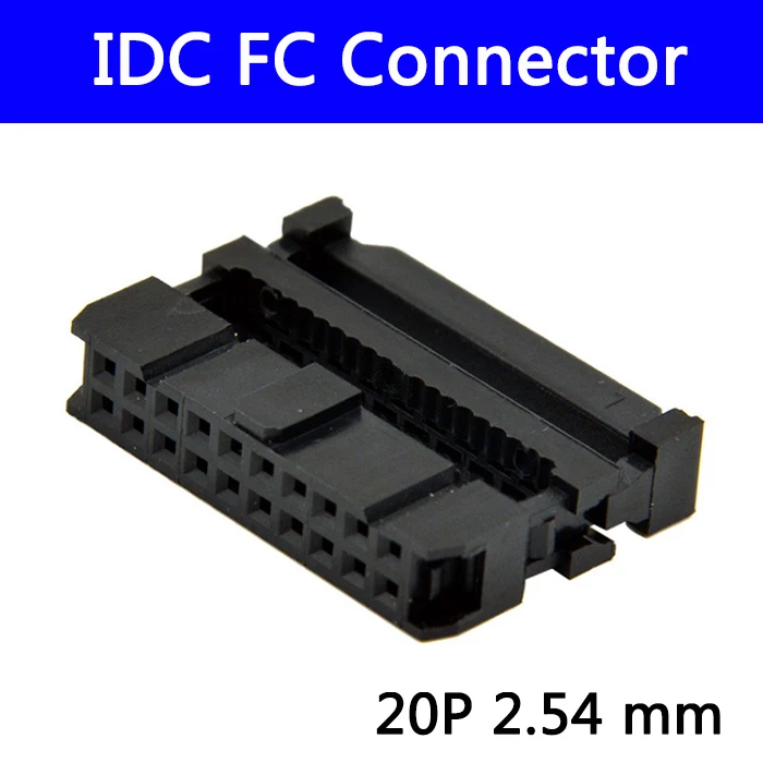 100ks 2.54 mm IDC Pätica Žien FC 20P 20kolíkový 2*10 Obdĺžnikový Konektor adaptéra Stužkový Kábel 1.27 mm Obrázok  0