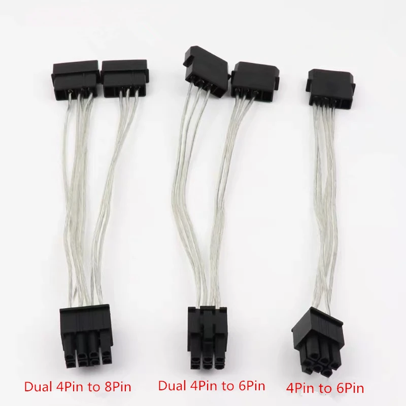 4 Pin Samec na 6Pin Podpora high-výkon grafickej predlžovací kábel Napájací Adaptér 4Pin až 6-Pin Pocínovaného medeného drôtu 17 CM Obrázok  0