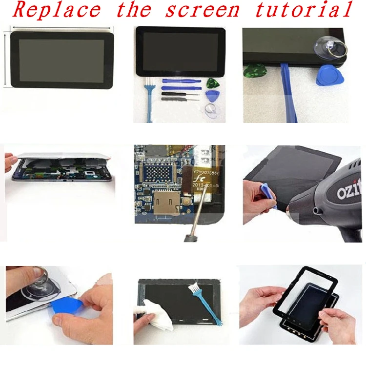 10.1 Palcov, Čierna dotykový displej pre Mediatéka K102 Kapacitný dotykový displej panel opravy a náhradné diely Obrázok  0