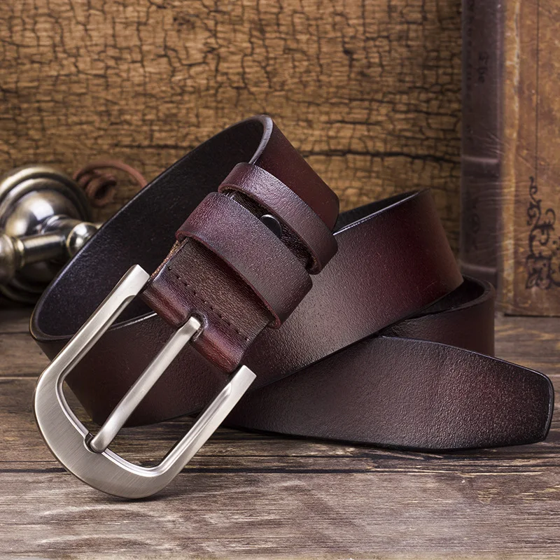 CETIRI džínsy pás 2018 vintage mens veľké pin pracky široké pásy kemer krava originálne kožené opasky ceinture homme luxe marque cinta Obrázok  1