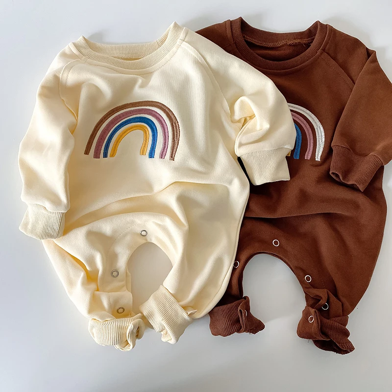 Detská Baby Chlapci, Dievčatá Rainbow Remienky Oblečenie Nové 2020 Jeseň Zima Deti, Chlapec A Dievča, Dlhý Rukáv Remienky Oblečenie Obrázok  1