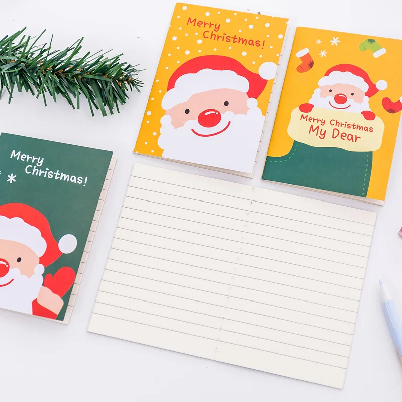 (5 Kusov/lot) Kórea Papiernictvo Veselé Vianoce Vrecko na poznámkový blok Roztomilý Kreslený Mini Notebook Obrázok  1
