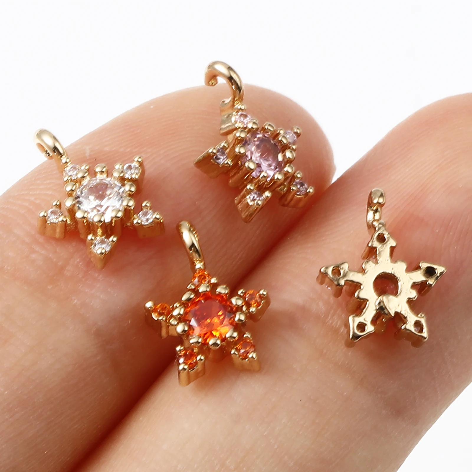 5 ks Luxusné Náušnice Jasné Drahokamu Prívesok Micro Pave Star Prívesok Charms Pre Šperky, Takže Náhrdelník DIY Zistenia Obrázok  1