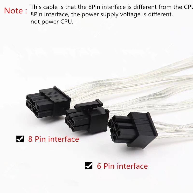 4 Pin Samec na 6Pin Podpora high-výkon grafickej predlžovací kábel Napájací Adaptér 4Pin až 6-Pin Pocínovaného medeného drôtu 17 CM Obrázok  2