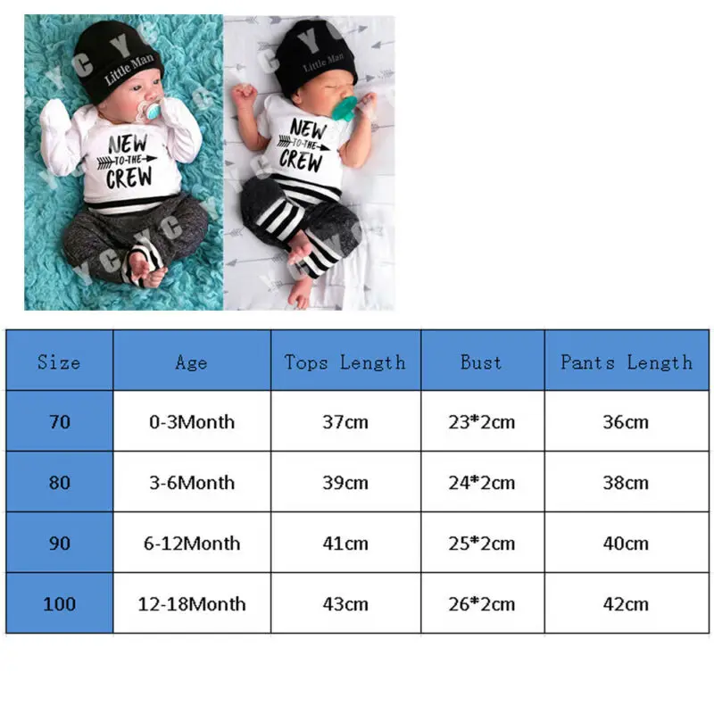 3ks Dieťa Novorodenca Chlapec Romper+Nohavice Oblečenie, Oblečenie Kombinézu Playsuit 0-18 M Obrázok  2