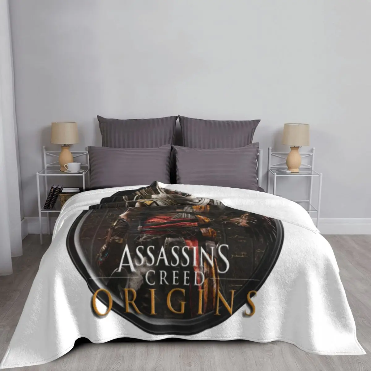 Assassin ' S Creed 37 Deka Prehoz Cez Posteľ Posteľ Koberčeky Koberčeky Načechraný Koberčeky Dvojité Deka Prikrývky Na Posteľ Obrázok  2