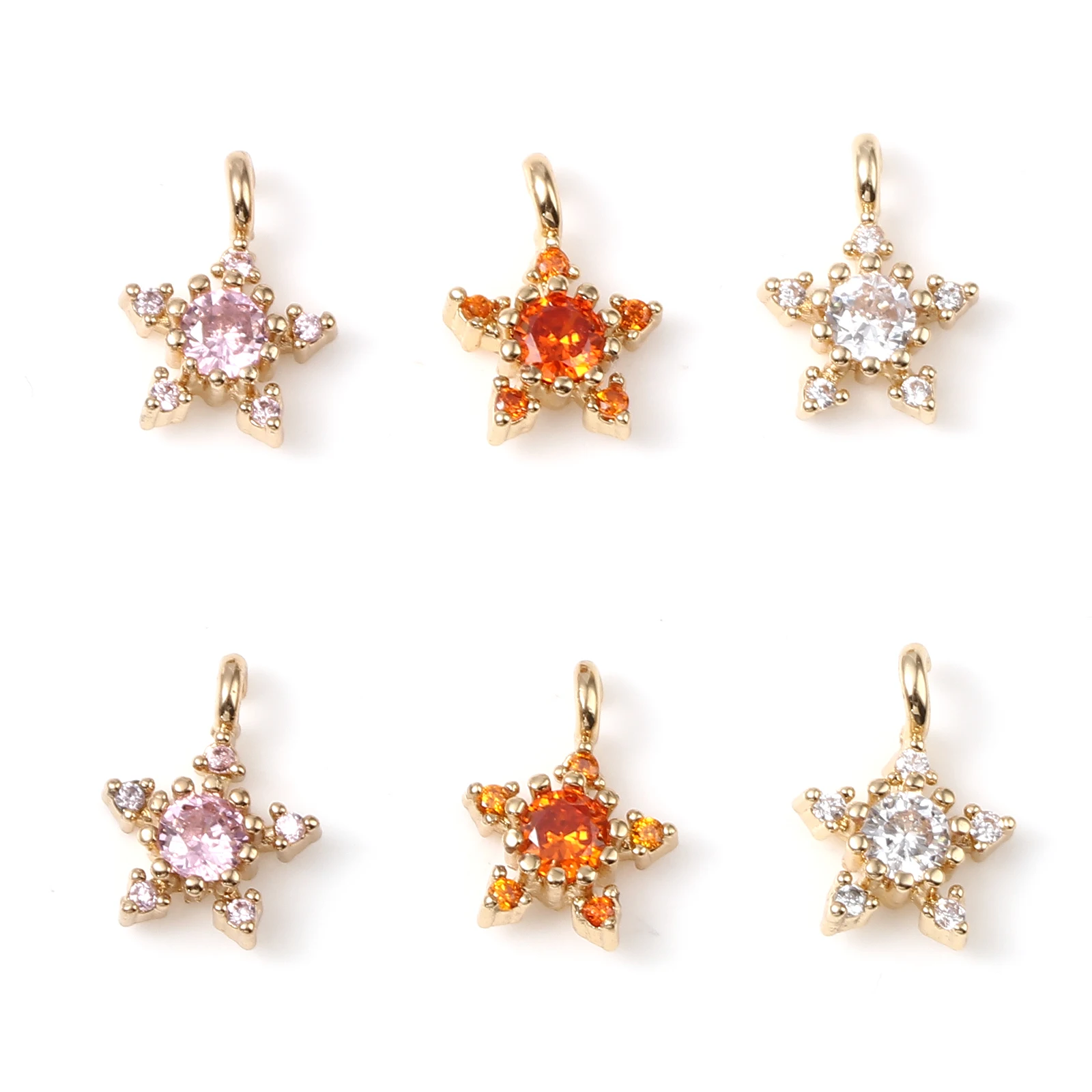 5 ks Luxusné Náušnice Jasné Drahokamu Prívesok Micro Pave Star Prívesok Charms Pre Šperky, Takže Náhrdelník DIY Zistenia Obrázok  2