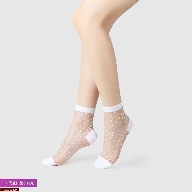 2020 HOT Sexy Čipka Oka Sieťovina Ponožky Zmiešaných Vlákien Transparentné Úsek Pružnosť Členok Čistý Priadza Tenké Ženy v Pohode Ponožky najlepšie Obrázok  2
