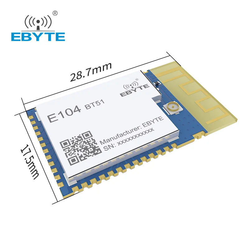 Bluetooth Modul BLE5.0 2,4 GHz, BLE EBYTE E104-BT51 Nízka Spotreba PCB Antény SMD UART Bezdrôtový Vysielač Prijímač Obrázok  2