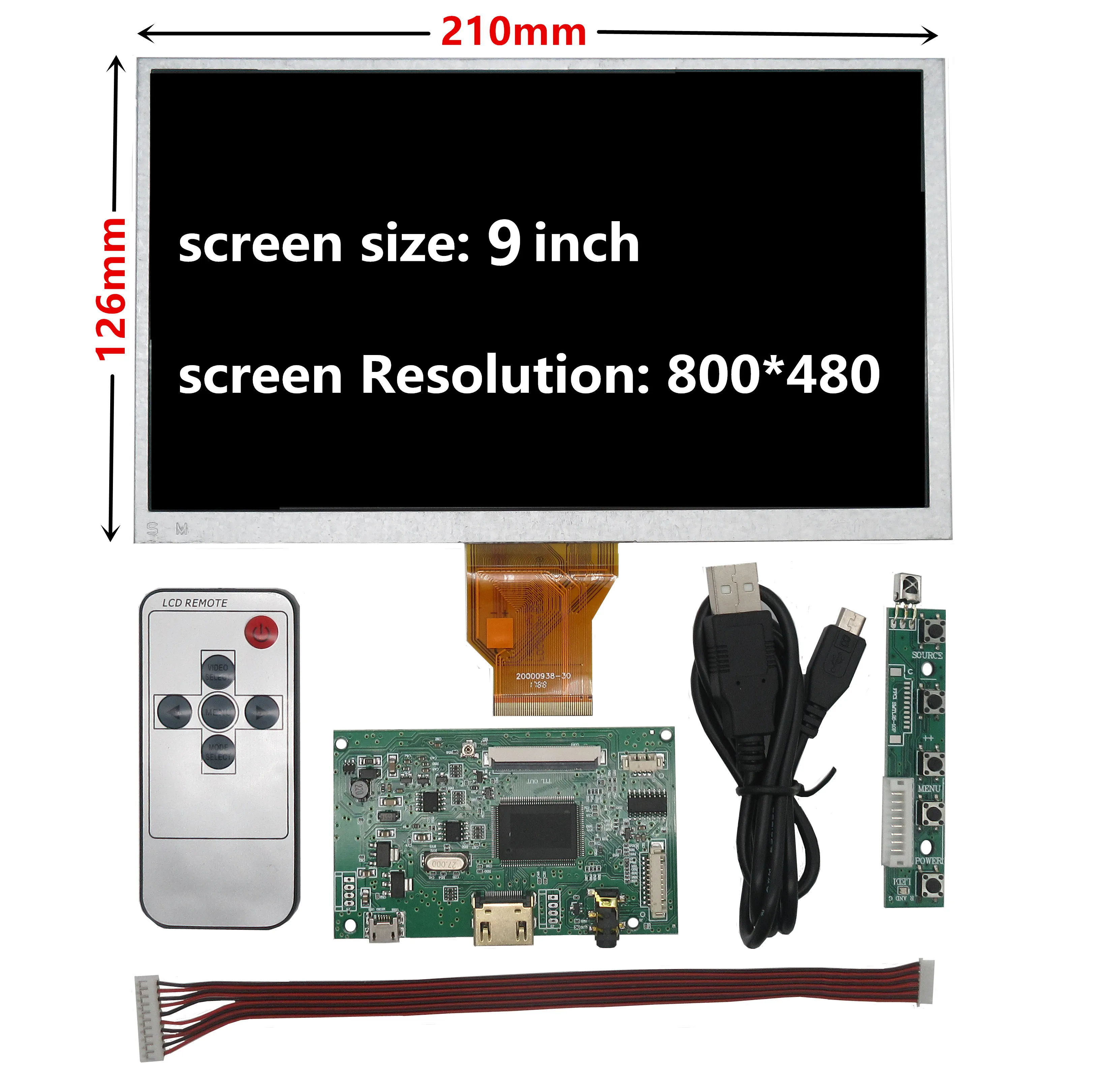 9 Palcový AT090TN10 LCD Displej Regulátora HDMI Audio Ovládanie Vodič Doska Pre Lattepanda Raspberry Pi Pi Banán Obrázok  3