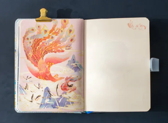 2022 Tradičnej Čínskej Fashion Fantasy Kvetinové Kúzlo Vták Denník Kniha 196P Linajkované+Prázdny Papier Kreatívne Kvetinové Notebook 13*18 cm Obrázok  3