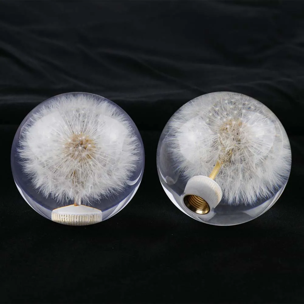 Biela Púpava Crystal Bublina Shift Radiacej Páky s Reálnymi Kvety, Priemer 70 mm Obrázok  3