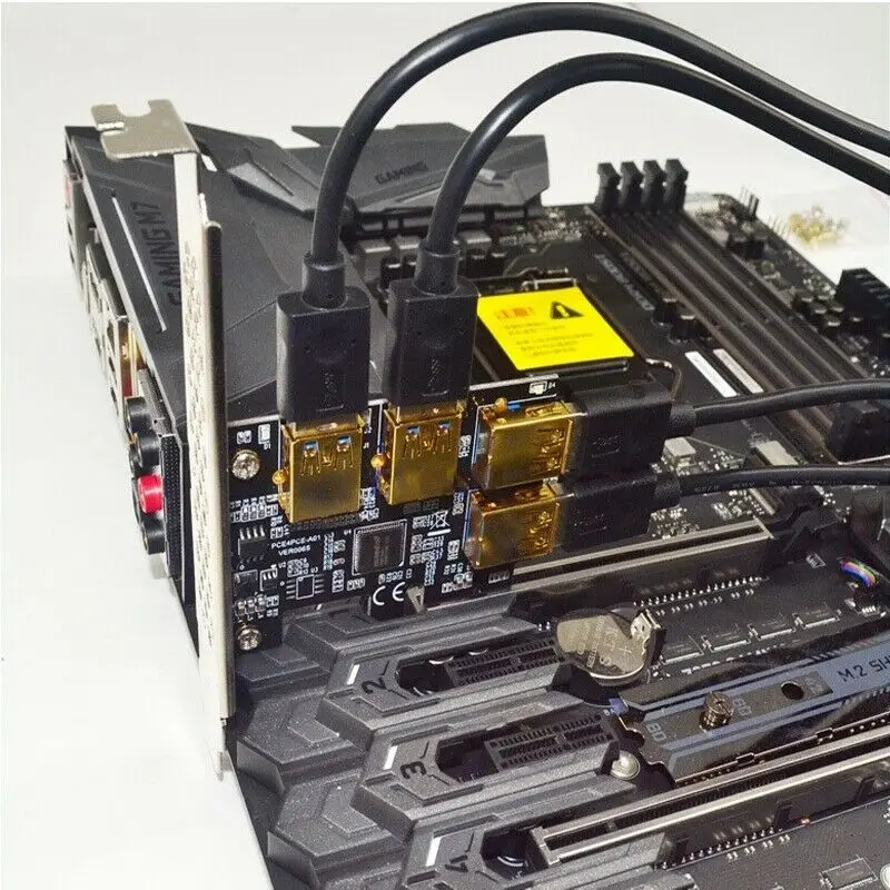 Horúce PCIE PCI-E slot karty PCI Express Stúpačky Karty 1x Až 16x 1 Až 4 USB 3.0 Slot Násobiteľ Hub Adaptér Pre Bitcoin Mining Baník BTC Zariadenia Obrázok  4