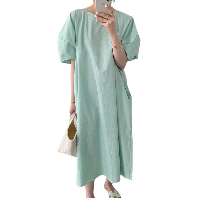 Krátke Lístkového Rukáv Luxury-Line Vintage Šaty Elegantné 2022 Strany Vysoký Pás Žena Šaty Letné Pevné Khaki Zelená Ženy Vestido Obrázok  4