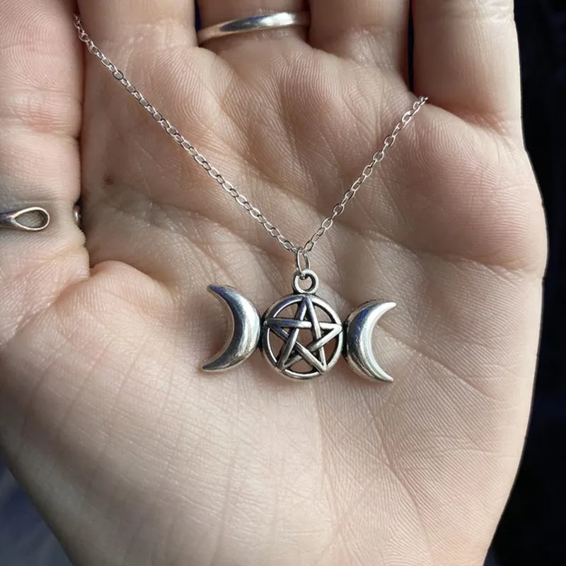 Marca Bohyne Čiar Pentagram Náhrdelník Wicca Pentagram Magic Nadprirodzené Amulet Šperky Dámske Darček Obrázok  4