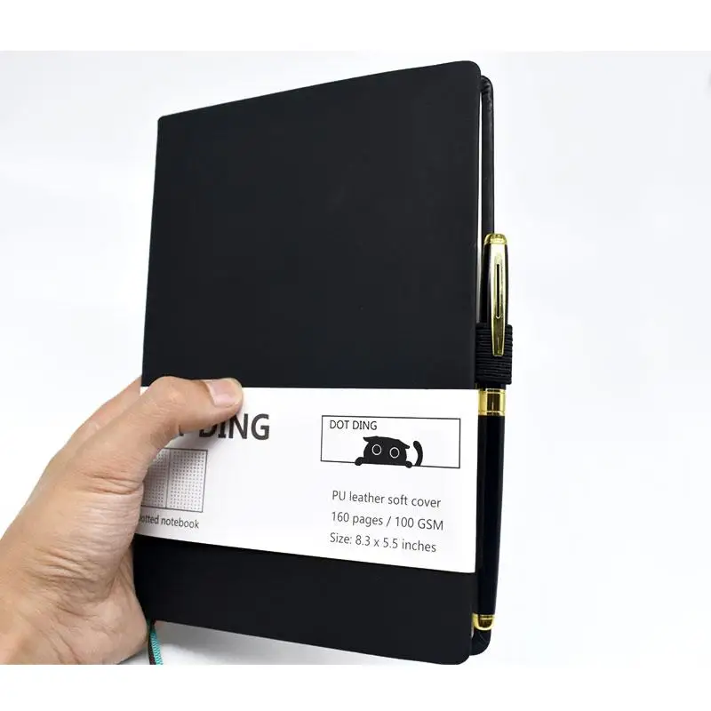 Notebook Bodkované Vestník Papier A5 Koža mäkká väzba 160 Stránok Slonovinová Biela Kniha 100 GSM Notebook Hand-made Denník Note Pad fc Obrázok  4
