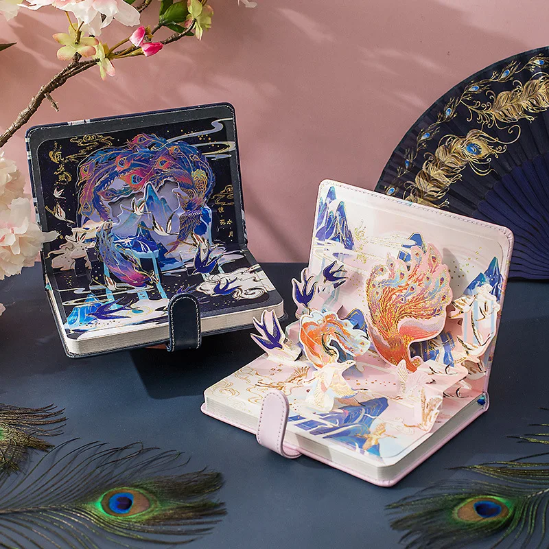 2022 Tradičnej Čínskej Fashion Fantasy Kvetinové Kúzlo Vták Denník Kniha 196P Linajkované+Prázdny Papier Kreatívne Kvetinové Notebook 13*18 cm Obrázok  4