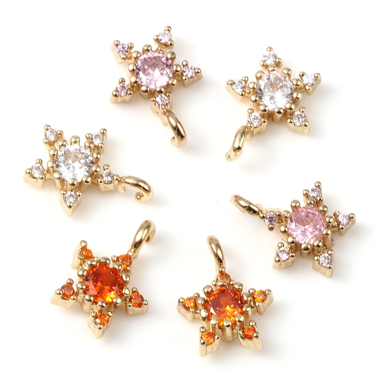 5 ks Luxusné Náušnice Jasné Drahokamu Prívesok Micro Pave Star Prívesok Charms Pre Šperky, Takže Náhrdelník DIY Zistenia Obrázok  4
