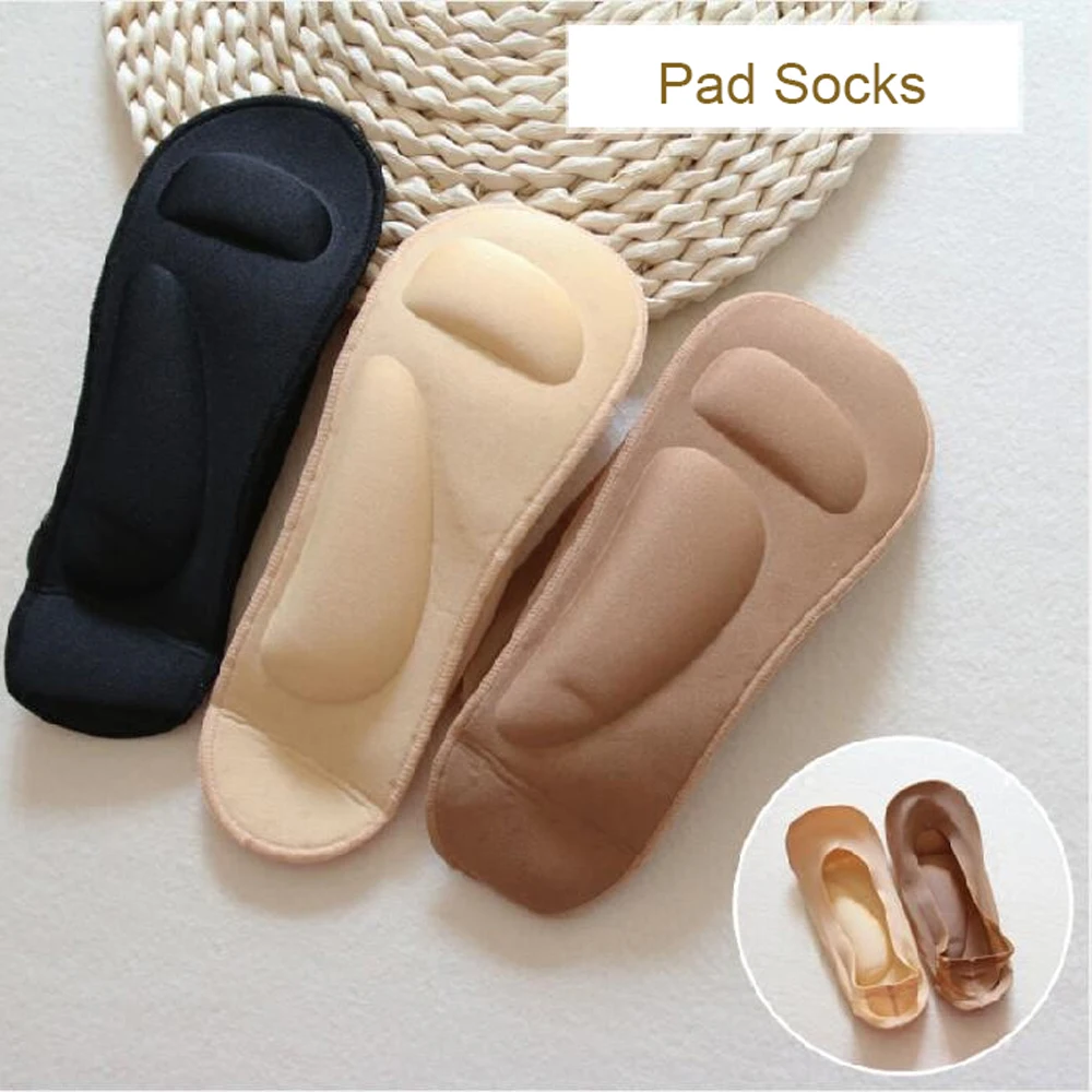 1 pár Klenby Podpora 3D Ponožky Nohy, Masáž, Starostlivosť o Zdravie Ženy Ice Hodváb Ponožky s Gélové Podložky Neviditeľné Letné Ponožky Obrázok  4