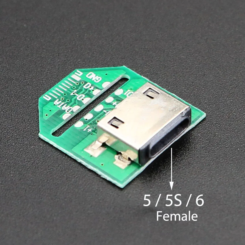5 ks Mini Micro USB Typ C-C Samica USB 3.0, 3.1, Typ B Konektor Rozhrania DIP PCB Converter Adaptér Skúšobnej Doske Pre iPhone 5 6 Obrázok  4