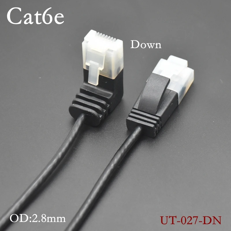 90 Stupňov Ethernet Ultra Slim Cat6 Kábel RJ45 Pravý Uhol UTP Sieťový Kábel Patch Kábel Cat6a Lan Káble pre TV BOX Notebook Router Obrázok  5