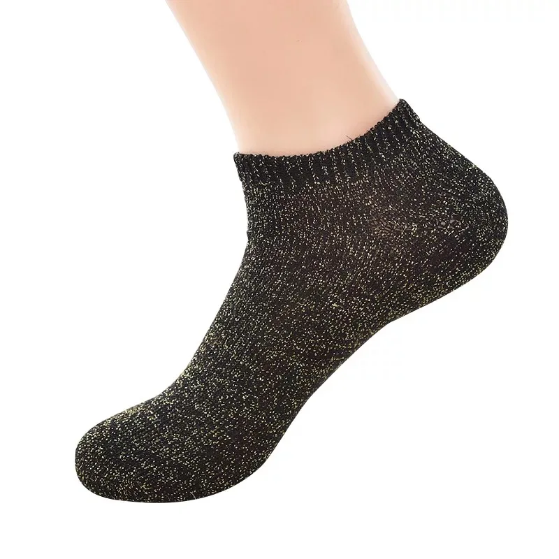 Na jar a v Lete Ženy Bavlna Čistého Zlata a Striebra Hodváb Ponožky priedušná pot-izolačné farby ponožky Obrázok  5