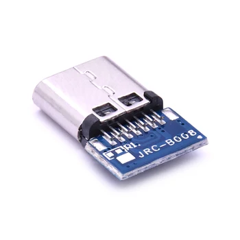 10 KS Micro USB 2.0 Typu C Konektor 14 Pin Female Zásuvka Nádoby Cez Diery PCB 180 Vertikálne Štít USB