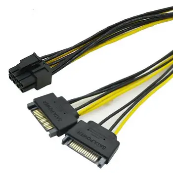 18 cm Dual SATA 15 kolí K 8pin Grafické Karty Napájací Kábel Adaptéra PCIE SATA Napájací Kábel Pre Bitcoin Banské Banské
