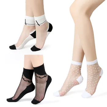 2020 HOT Sexy Čipka Oka Sieťovina Ponožky Zmiešaných Vlákien Transparentné Úsek Pružnosť Členok Čistý Priadza Tenké Ženy v Pohode Ponožky najlepšie