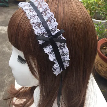 2021 Japonský Lolita Headdress Uši na Hlavu hlavový most Lolita Slúžka Čipky Luk Páse s nástrojmi Anime Cosplay Vlasy Príslušenstvo