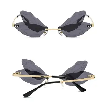 2021 Nové Módne Dragonfly Slnečné Okuliare Ženy, Mužov Značky Bez Obrúčok Dizajn Vlny Okuliare Luxusné Trendov Úzke Slnečné Okuliare
