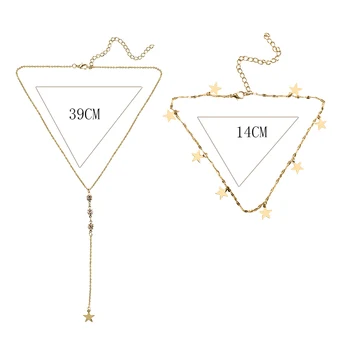 2021 Nwe New Luxusné Módne Náhrdelníky Pre Ženy Transparentné Korálkové Zlatá Farba Flitrami Star Dlhý Strapec Golier Príslušenstvo Šperky