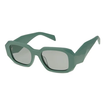 2021 Ženy Dizajnér Slnečné okuliare, Žiadne Logo Obdĺžnik Tvar Diamantu Rezanie Acetát Rám Vintage UV400 Vonkajšie Oculos De Sol