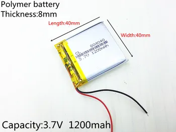3.7 V,1200mAH,804040 PLIB; polymer lithium ion / Li-ion batéria pre GPS,mp3,mp4,mp5,dvd,bluetooth,model hračka mobile bluetooth