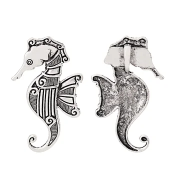 3 x Tibetského Striebra Veľké Seahorse Hippocampus Charms Prívesky Nosenie Šperkov Náhrdelník, Takže Zistenia 67x41mm