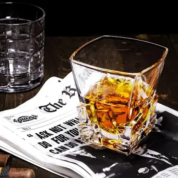 4PCS Módne Whisky Poháre, Scotch Whisky Bourbon, Koktaily, RUM, Odolné Whisky Poháre