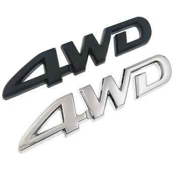 4WD Kovové Nálepka, 3D Chrome Emblém 4X4 Odznak Odtlačkový Auto Styling pre Honda CRV Dohodou Občianske Suzuki Grand Vitara Swift SX4