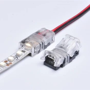 5 ks/veľa 2pin 8 mm 10 mm LED Pásy Konektor pre jednofarebné 3528 5050 LED Pásiky Pásy Pripojenie Pomocou Svorkovnice CE, RoHS