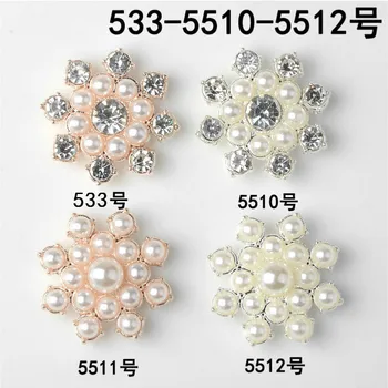 50pcs 24mm Zlatá/strieborná Farba Imitácia Crystal Pearl Flower Tvar Kúzlo Prívesok DIY pre Ručné Svadobné Šperky Robiť