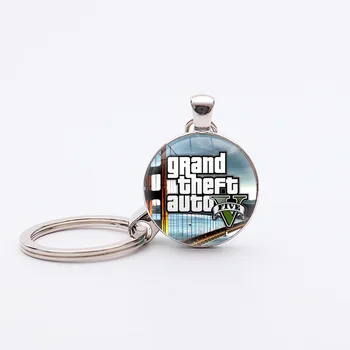 57 Štýl PS4 GTA 5 Hra kľúčenky Grand Theft Auto 5 Keychains Ručne vyrábané Strieborné Pozlátené Prívesky Keyring Šperky Darček k Narodeninám
