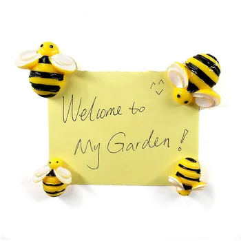 6pcs Žltý Včelí Chladnička magnet cartoon zvierat tabuľa nálepky Živice Chladnička Magnety dieťa Domov DIY Dekorácie, Doplnky