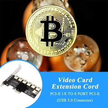 7pcs PCI-E slot karty PCI Express VER009S Stúpačky Karty PCIE 1 Až 7 USB 3.0 Slot Násobiteľ Hub Adaptér Pre BTC Bitcoin Baník Banských Zariadení