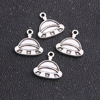 8PCS Nový Produkt UFO Dve Farby Vesmíru Charms Planéty Rocket Prívesok Šperky, Kovové Zliatiny, Šperky Označenie