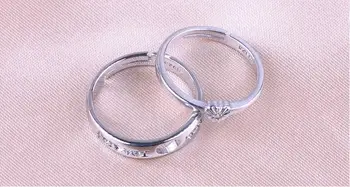 925 sterling silver módne navždy láska srdce milovníkov'couple snubné prstene, šperky ženy muži prstom otvorte krúžok č fade