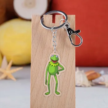 Anime Bábkové Úlohu Žabiak Kermit Keychain Módne Kreslený Obrázok Žaba Auto Kľúča Držiteľa Reťazca Prívesok Keyring Príslušenstvo Šperky