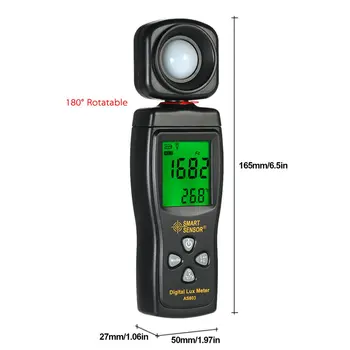 AS803 Smart Digital Light Meter Kontrola Svietivosti Light Meter 1-200000 Lux Nástroje Fotometer Spektrometer Actinometer