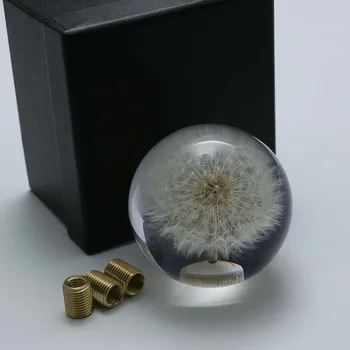 Biela Púpava Crystal Bublina Shift Radiacej Páky s Reálnymi Kvety, Priemer 70 mm