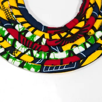 BRW 2021 Ankara Textílie Náhrdelníky Multi-vrstvený Handmade Šperky, Náhrdelníky Afriky Bib Vyhlásenie Náhrdelníky Tribal Šperky WYA07