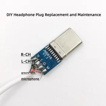 DAC dekodér typ čipu-C 3,5 mm pre slúchadlá, adaptér, digitálny audio zníženie hluku modul Zvuková Karta, konektor hi-fi pripojenie amp