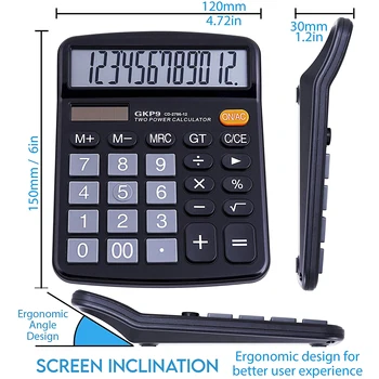 GKP9 Kalkulačky Stolové Kalkulačky 12 Digit s Veľkým LCD Displejom a Citlivé Tlačidlo, Štandardné Funkcie pre Kancelárie, školy